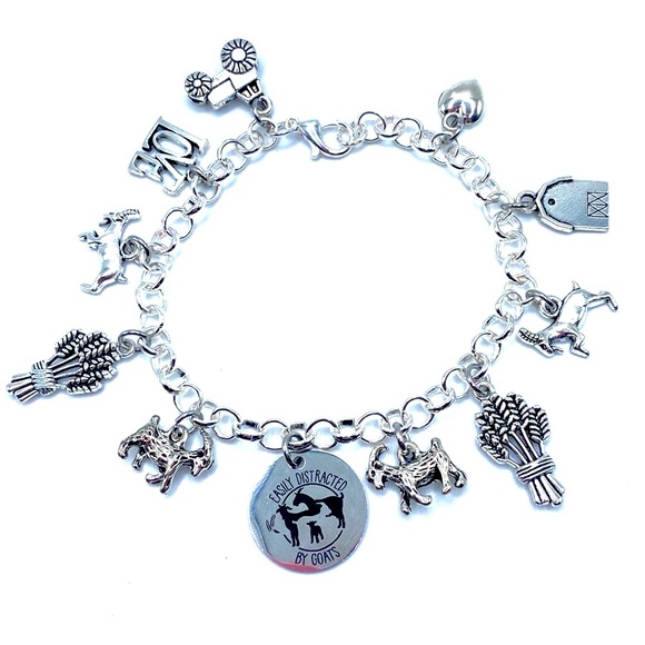 Easily Distracted By Goats Charm Bracelet Goat - Picture 1 of 8